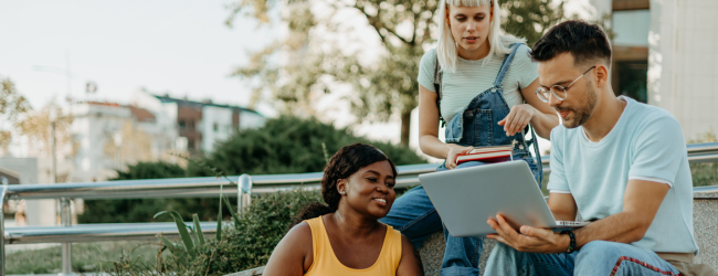 Open School Students on Laptop 650x250